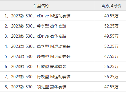 宝马530多少钱2023款落地价(全款落地44万左右)
